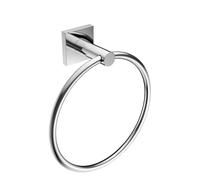 ANELLO PORTA ASCIUGAMANI TELI A MURO CROMO ACCESSORI BAGNO PARETE HOTEL MAISON