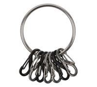 Anello Portachiavi con 8 s-biner acciaio + nero