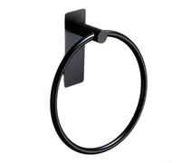 Anello portasciugamani in acciaio inox con montaggio ad adesione diretta per cucina e bagno accessibilità asciugamano (nero)