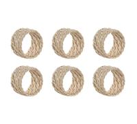 Anello portatovagliolo Home ESPRIT Bianco Naturale Bambù Rattan 5 x 5 x 3 cm