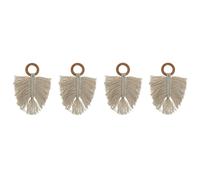 Anello portatovagliolo Home ESPRIT Naturale Acacia Macramé 13 x 1 x 18 cm 4 P