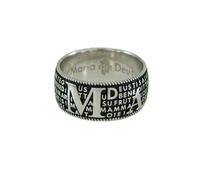 Anello preghiera Ave Maria in lingua sarda sardo Maria de Deus argento brunito
