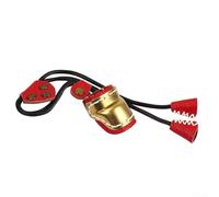 Anello protettivo in ottone per pollice con texture in pelle e corda elastica per il fidanzamento controllato del pollice (rosso)