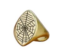 Anello ragnatela a forma di marquise | Argento sterling 925 placcato oro | Gioielli da regalo, anelli con sigillo in stile vintage, gioielli fatti a mano ipoallergenici| LK_PDR_01541