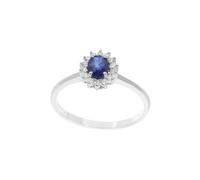 Anello REGINA ORO DIAMANTI ZAFFIRO BLU OVALE ANB2572 Comete Donna