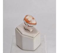 ANELLO REGOLABILE ARGENTO 925 RODIATO CAMMEO CORNEOLA CUORE AGNK 0121
