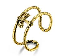Anello regolabile con apertura a croce in Europa e Stati Uniti, anello retr貌 da uomo in acciaio al titanio con croce.