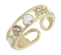 Anello regolabile con apertura a cuore, in lega, alla moda, da donna, elegante e delicato, adatto per proposte, matrimoni e occasioni speciali (anello bianco)