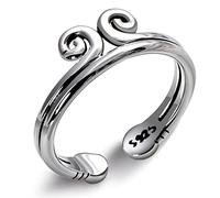 Anello regolabile da donna, anello da dito con apertura a forma di maledizione dello zodiaco della scimmia vintage S925