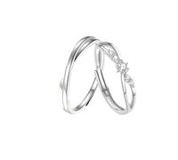 Anello regolabile da donna, anello da donna in argento con fiore di nastro di Möbius in argento 925 idee regalo da donna, Ajustable, Argento 925/1000, Senza Gemme