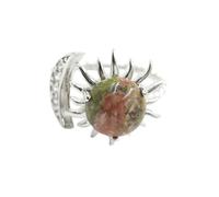 Anello Regolabile Donna, Anello In Cristallo Naturale Per Donna, Cinturino Per Pollice Regolabile A Tre Griffe Con Gemma A Taglio Rotondo, Gioiello Spirituale Fatto A Mano Con I 7 Chakra, Regalo Per