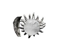 Anello Regolabile Donna, Anello In Cristallo Naturale Per Donna, Cinturino Per Pollice Regolabile A Tre Griffe Con Gemma A Taglio Rotondo, Gioiello Spirituale Fatto A Mano Con I 7 Chakra, Regalo Per