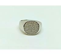 ANELLO REGOLABILE IN ARGENTO 925 TONDO GRANDE CON PAVE' DI ZIRCONI (STA0097)