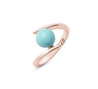 Anello regolabile in argento Sterling 925 autentico turchese da donna gioielli reiki anello di fidanzamento solitario bypass pietra natale dicembre, X 1/2, Pietra preziosa., Turchese