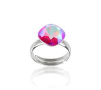 Anello regolabile in argento sterling realizzato con 4470 cristalli...
