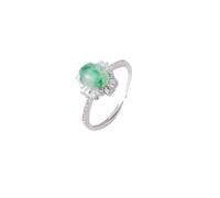 Anello Regolabile In Argento Sterling S925 A Forma Di Uovo Con Intarsi In Cristallo Naturale, Anello Di Fidanzamento Per Matrimonio, Delicato Anello In Argento Con Zirconi Cubici, Gioiello Con Pietr