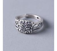 Anello regolabile per donne, s sterling silversilver retrò retrò in stile cinese in stile cinese nazione regolabile aratto a bocchetto anello dito dito dito dito tono gioielli per le donne regalo