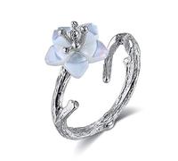 Anello regolabile per donne, s sterling Silversilver Vintage Natural Sakura Branch Charm Regolable Open Open Code Angeli ANTERI ANCIO Gioielli per la punta della punta per le donne Regali Gift Wedding