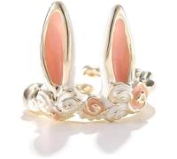Anello regolabile per ragazze di moda gioielli con dita dei cartoni animati per bambini orecchie di coniglio anello di stile coreano anello regolabile anelli di apertura delle donne (# 1) pratico e