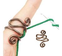 Anello regolabile per uncinetto, anelli per uncinetto regolabili, multifunzionale, con presa salda, ditali intrecciati più veloci, accessori per la mamma