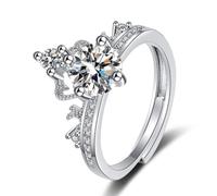 Anello regolabile tempestato di diamanti, proposta di diamante femminile Live Proposal, Acciaio inossidabile, Nessuna pietra preziosa