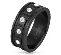 Anello Rettangolare 12 Gemme Nero