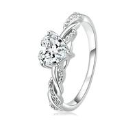 Anello Romantico In Argento Sterling 925 Per Donna, Gioiello Raffinato, Anello Con Pietra A Forma Di Cuore Splendente, Regalo Di Nozze Per Ragazza