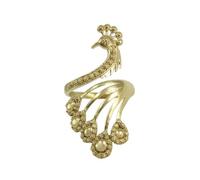 Anello sardo filigrana in argento dorato a fascia aperta con pavoncella centrale