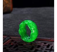 Anello scolpito Hollow Howing Green Green Green for Uomo e Donna Smeraldo Transfer Binger Jade Ring (Size : Inner diameter20mm)