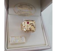 ANELLO SCUDO CON SERPENTE IN ORO GIALLO 750 18 KT PERSONALIZZABILE CON INIZIALI