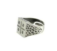 Anello Scudo Uomo Argento Quattro 4 Mori Bandiera Sarda Regolabile Filu & Trama