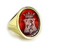 Anello Sigillo Nobiliare Araldico Stemma di Famiglia Personalizzato
