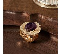 Anello singolo da donna in oro 18 carati, gioielleria occidentale, stile vintage, con gemma, adatto per outfit autunnali e invernali, regalo ideale per mamma, donna e ragazza, di alta qualità Tagli Un