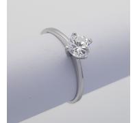 ANELLO SOLITARIO 0,40 CT in ARGENTO RODIATO con DIAMANTE ZIRCONE