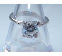 anello solitario argento 925 donna zircone bianco brillante grande con astuccio