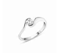 Anello solitario contrarié donna argento 925 con zircone