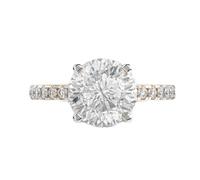anello solitario nirvana bloom padma in argento sterling 925 | placcato oro | con moissanite, anelli di lusso fatti a mano di forma rotonda per donna | LKJR_0608