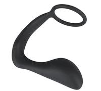 Anello + spina in velluto nero 1 pz Dilatatore anale