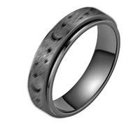 Anello spinner - Giocattoli calmanti alla per le dita, anello con stella cava e luna, per focalizzare lo stress, viaggiare, meditare, aiutare a parlare in pubblico, aereo