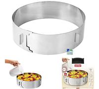 ANELLO STAMPO PER TORTE REGOLABILE IN ACCIAIO INOX DIAMETRO CM 15 MAX 30 CM