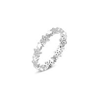 Anello Statement, anello celebrità migliore amica, stella con moissanite rotondo, in argento 9 K, misura 60 (19,1)