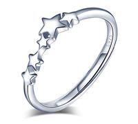 Anello Stellina donna in argento Sterling S925, con 4 stelle, regolabile anelli donna ragazze