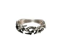 Anello stile scuro retrò con corona di spine, stile hip-hop, uomo e donna, personalità foresta ramo di vite anello indice, Adjustable opening, Metallo, Zirconia cubica