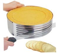 Anello tagliatorte 9-12 Pollici Regolabile in Acciaio Inossidabile Rotondo Fai da Te affettatrice Strato antiruggine Lavabile Mousse Pane Crepe livellatore taglierina affettatrice livellatore Caker