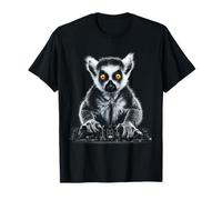 Anello-Tailed-Lemur Musica Arte Animale Grafica Ring-Tailed-Lemur Maglietta