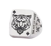 Anello Tigre Selvaggio per Uomini - Elegante Anello Tigre della Giungla in Argento per lo Zodiaco, Pezzo Coda Regolabile(Silver)