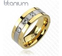 Anello Titanio Solido 2 Toni Gemme