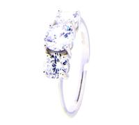 Anello Trilogy Open in Argento 925, con Zirconi Rotondi, Misura 5x6x5mm
