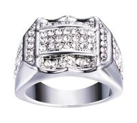 Anello Trucs Gioielli da uomo con cubici, stile streetwear, placcato oro e argento, per rapper e ragazzi. Anello punk alla moda. Astuccio Freccette Gioielli, 10, Zinco alloy, Nessuna pietra preziosa