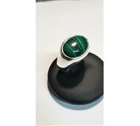ANELLO UOMO CON CABOCHON MALACHITE REALIZZATO IN ARGENTO 925°°